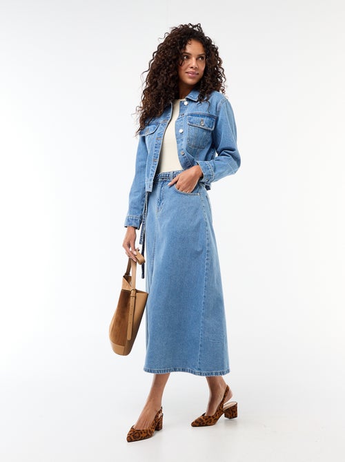 Veste en jean avec poches à rabat - Kiabi Veste en jean avec poches à rabat - Kiabi