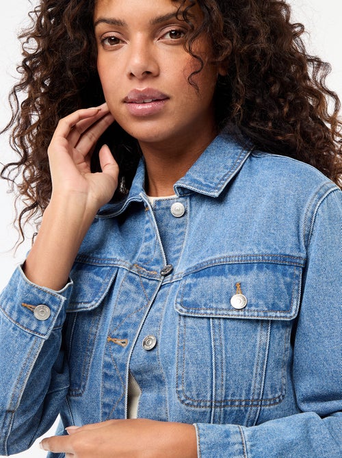 Veste en jean avec poches à rabat - Kiabi Veste en jean avec poches à rabat - Kiabi