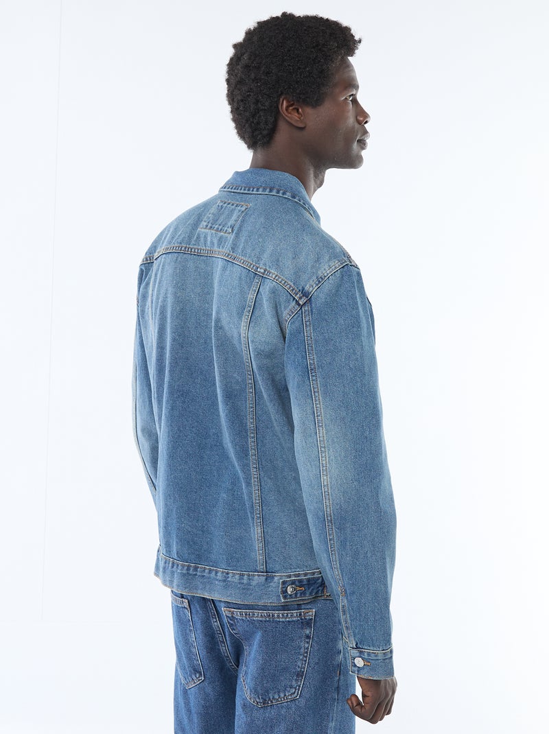 Veste en jean avec poches poitrine Bleu - Kiabi