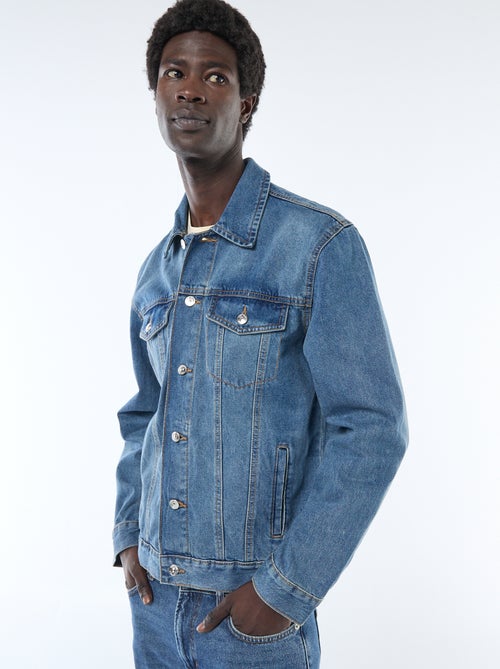 Veste en jean avec poches poitrine - Kiabi