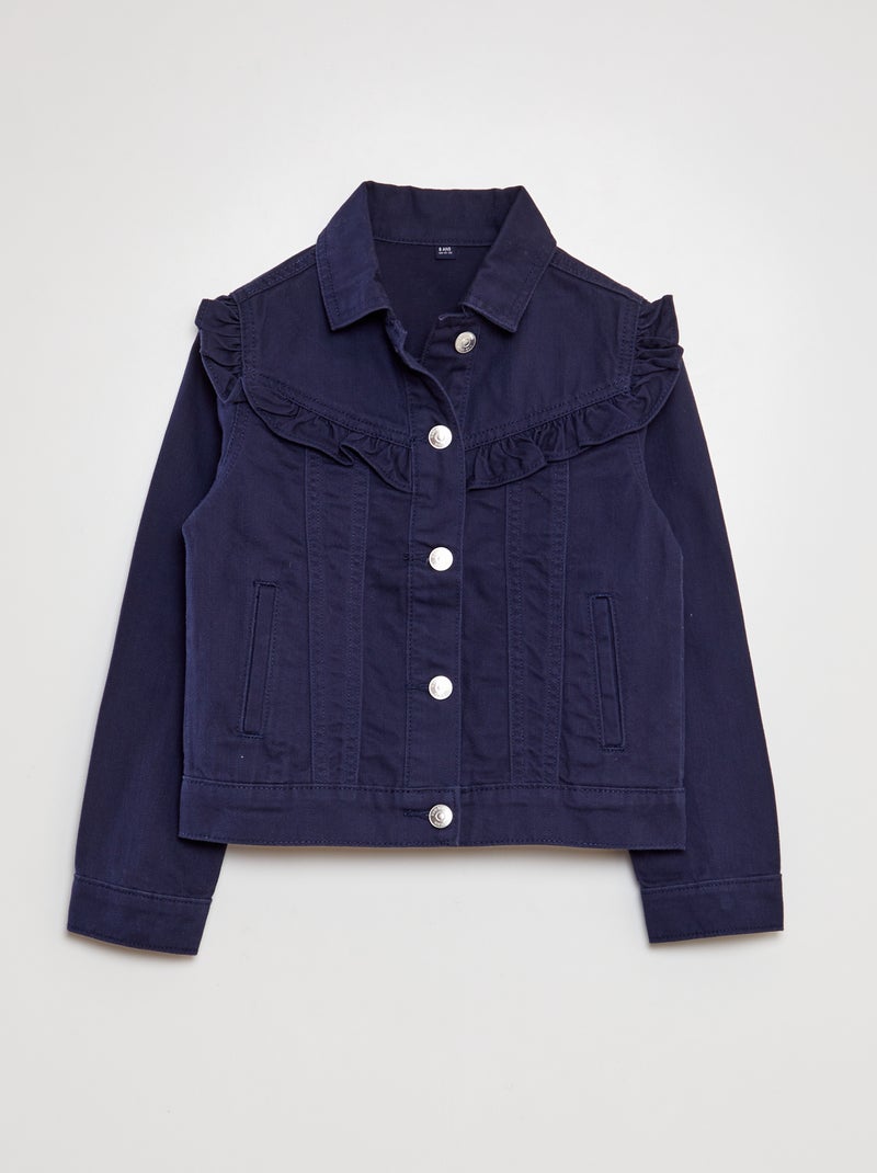 Veste en jean avec volants Marine - Kiabi