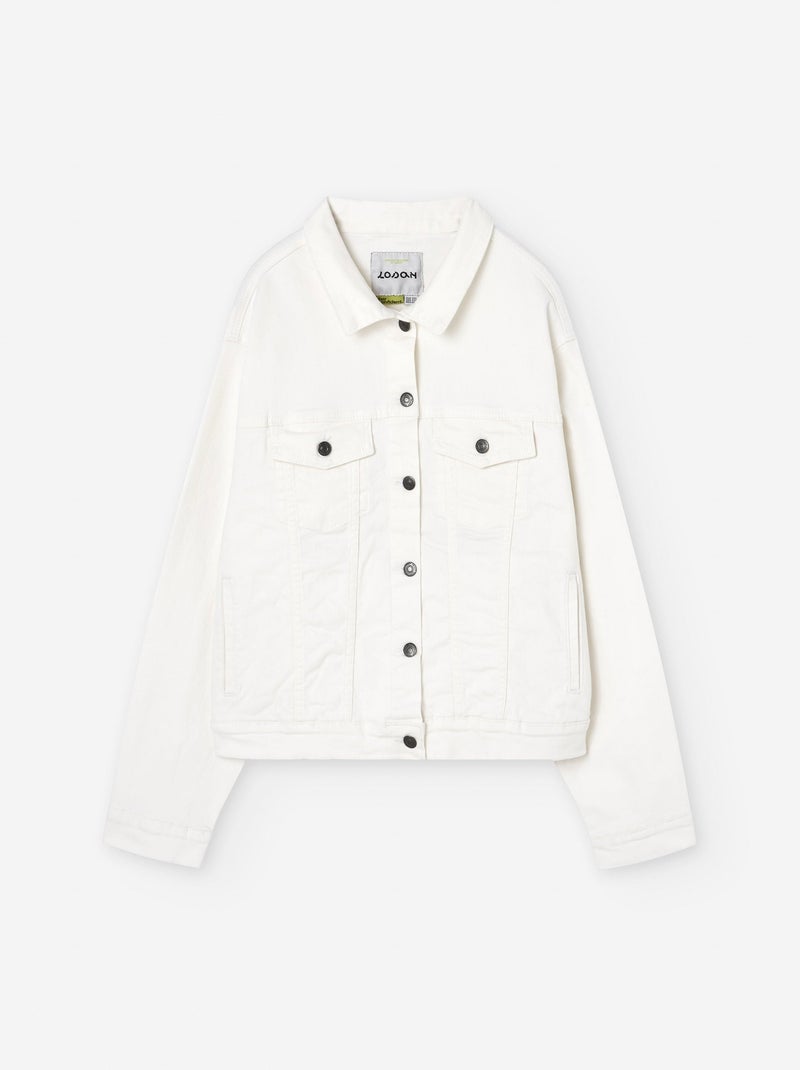Veste en Jean Blanc - Kiabi