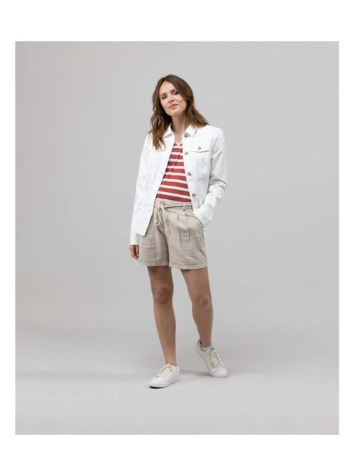 Veste en jean blanche Femme - Kiabi