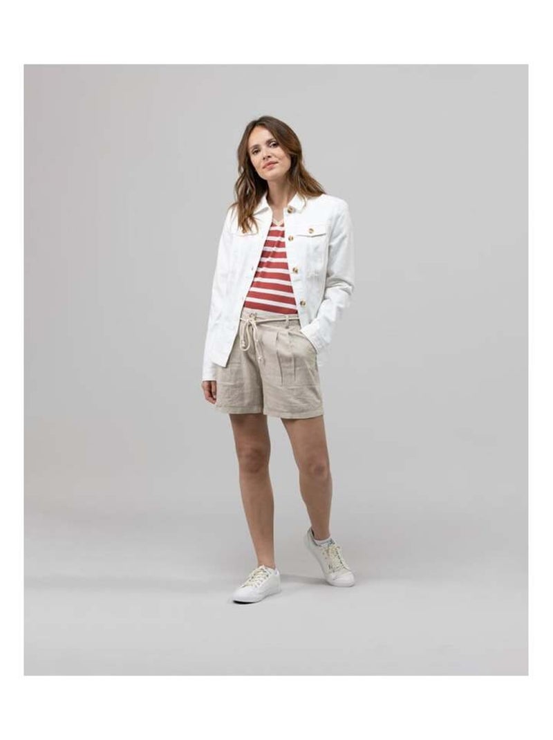 Veste en jean blanche Femme Beige - Kiabi
