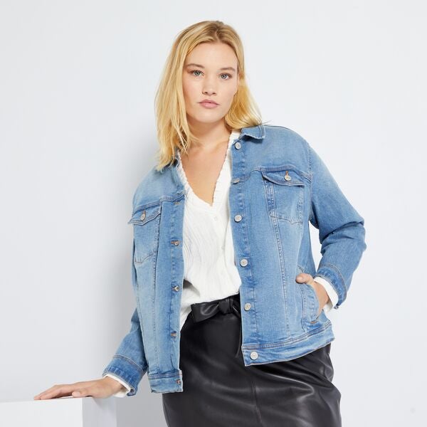 Veste en jean Grande taille femme - blanc - Kiabi - 25,00€