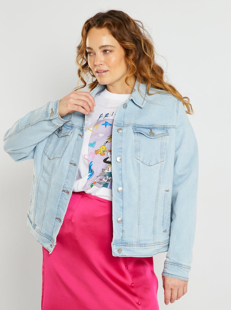 Chemisier brodé en coton et lin pour femme - Col rond - Style paysanne