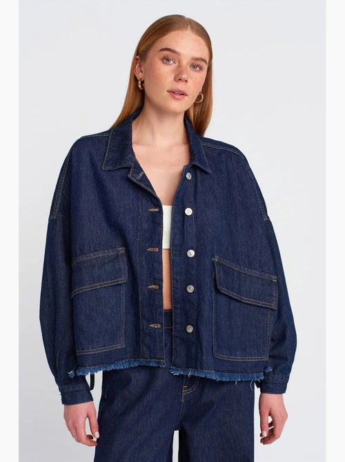 Veste en jean boutonnée ample dilvin - Kiabi Veste en jean boutonnée ample dilvin - Kiabi