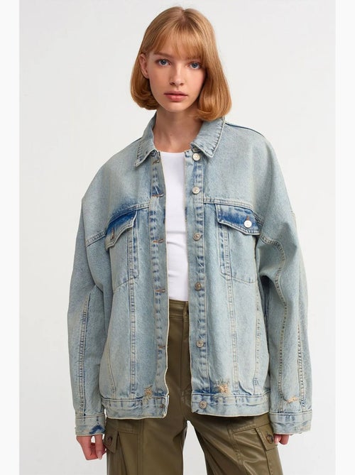 Veste en jean boutonnée dilvin - Kiabi Veste en jean boutonnée dilvin - Kiabi