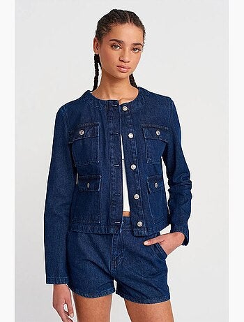 Veste en jean boutonnée en coton dilvin