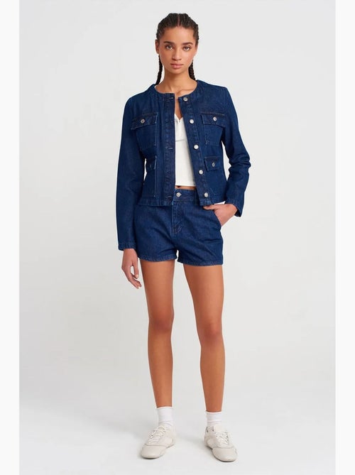Veste en jean boutonnée en coton dilvin - Kiabi Veste en jean boutonnée en coton dilvin - Kiabi