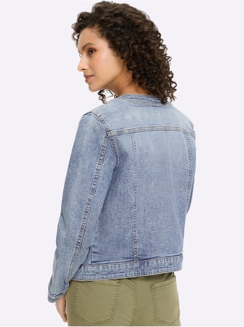 Veste En Jean Boutons Fantaisie Dorés - Taille Standard - Helline - Kiabi
