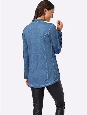 Veste en jean coton à col montant et boutons - Taille standard - Witt