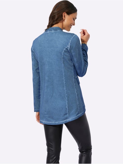 Veste en jean coton à col montant et boutons - Taille standard - Witt - Kiabi