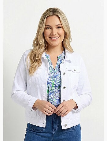 Veste en jean coupe droite stretch - afibel