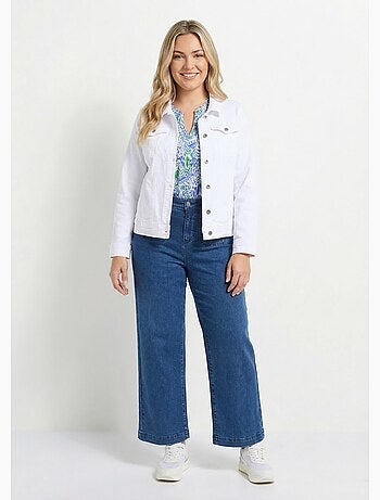 Veste en jean coupe droite stretch - afibel