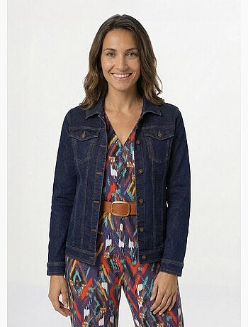 Veste en jean coupe droite stretch - afibel