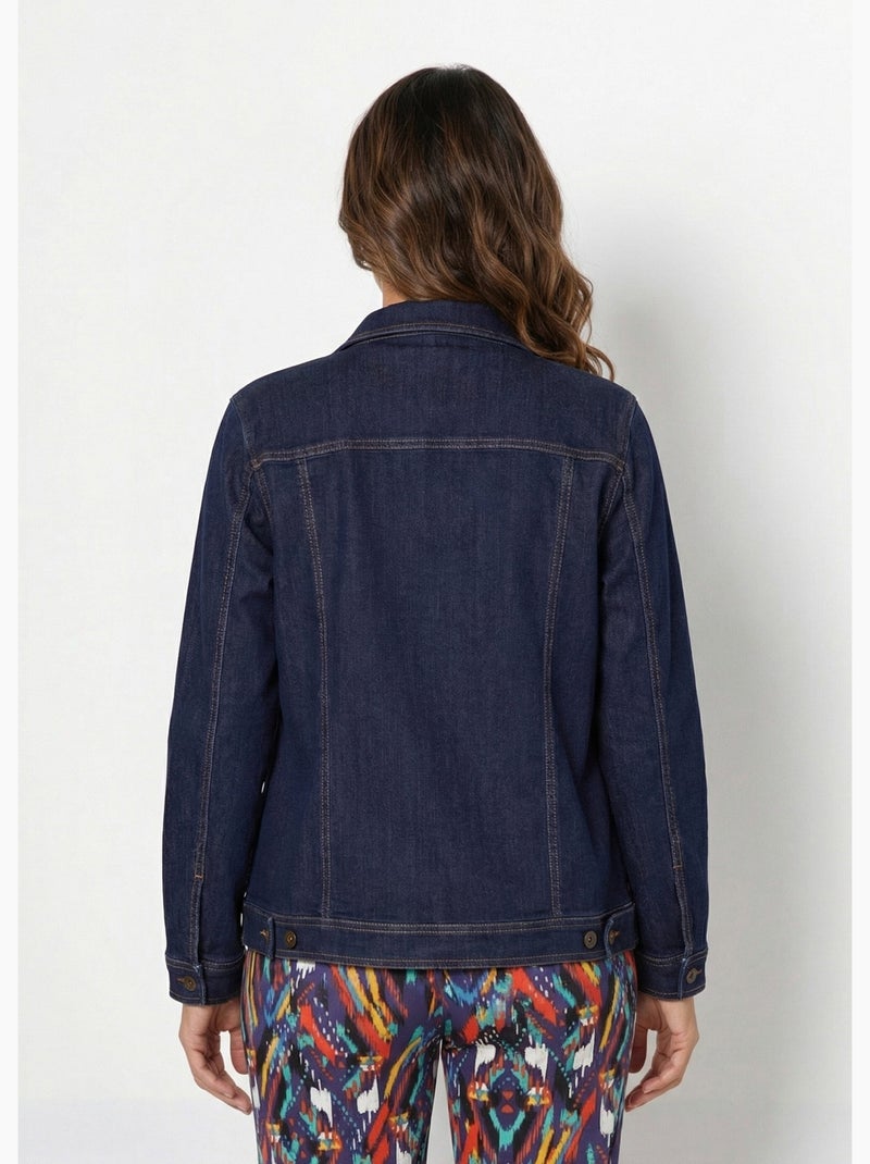 Veste en jean coupe droite stretch - afibel Indigo - Kiabi