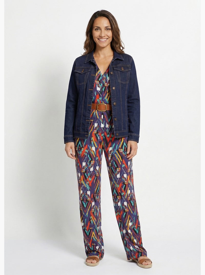 Veste en jean coupe droite stretch - afibel Indigo - Kiabi
