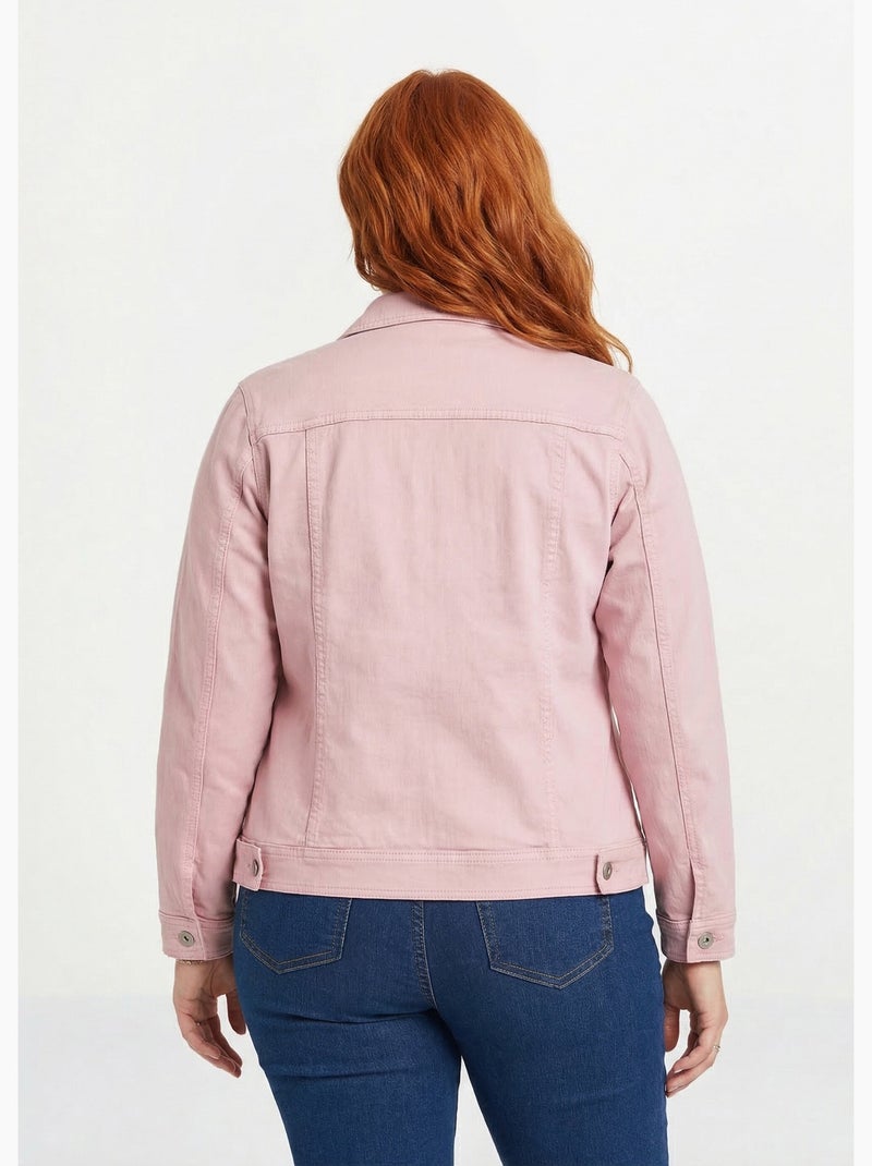 Veste en jean coupe droite stretch - afibel Rose - Kiabi
