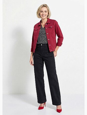 Veste en jean coupe droite stretch - afibel