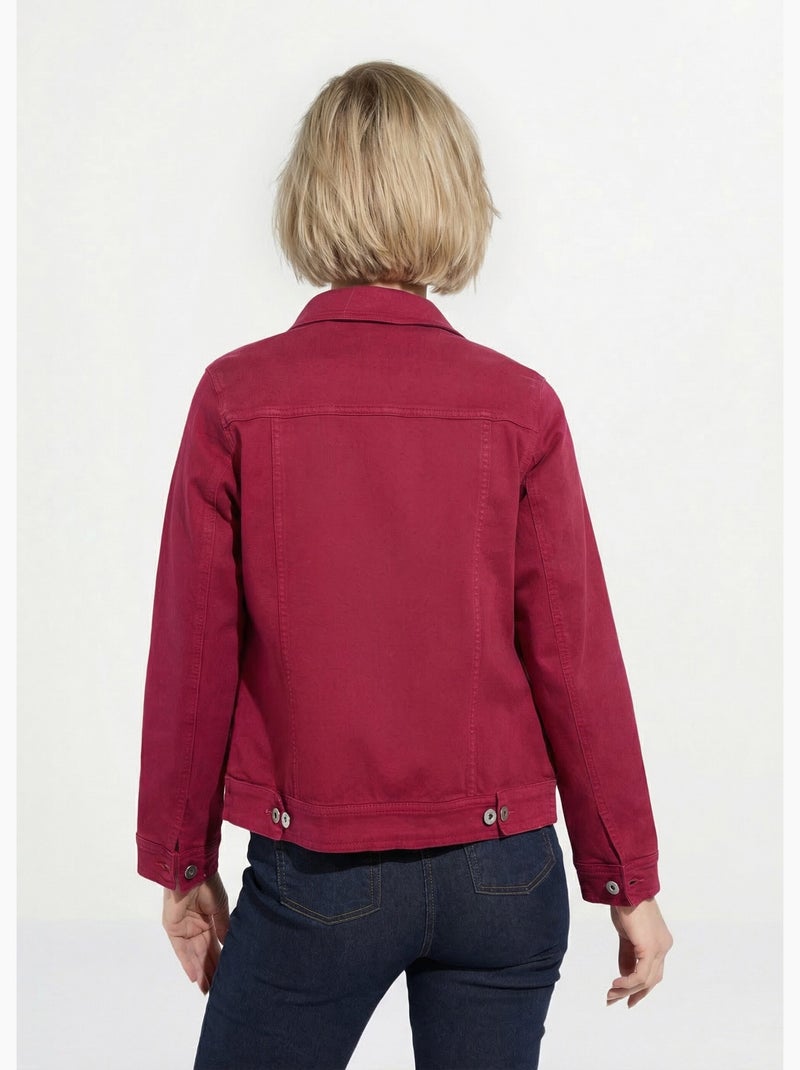 Veste en jean coupe droite stretch - afibel Rouge grenat - Kiabi