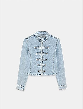 Veste en jean courte à col mandarin dilvin