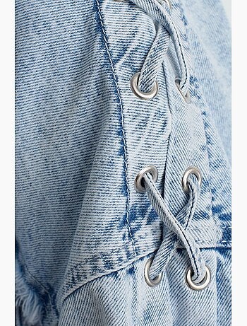 Veste en jean courte col chemise dilvin