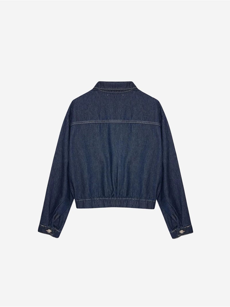 Veste en Jean Courte Oversize Bleu outremer - Kiabi