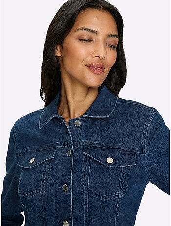 Veste En Jean Denim Doux - Taille Standard - Moda Vilona