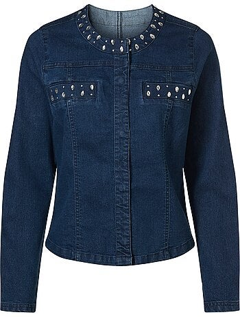 Veste En Jean Denim Doux - Taille Standard - Moda Vilona