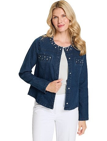 Veste En Jean Denim Doux - Taille Standard - Moda Vilona