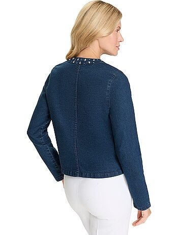 Veste En Jean Denim Doux - Taille Standard - Moda Vilona