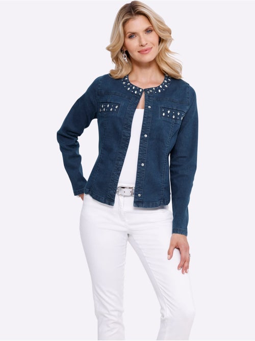 Veste En Jean Denim Doux - Taille Standard - Moda Vilona - Kiabi Veste En Jean Denim Doux - Taille Standard - Moda Vilona - Kiabi