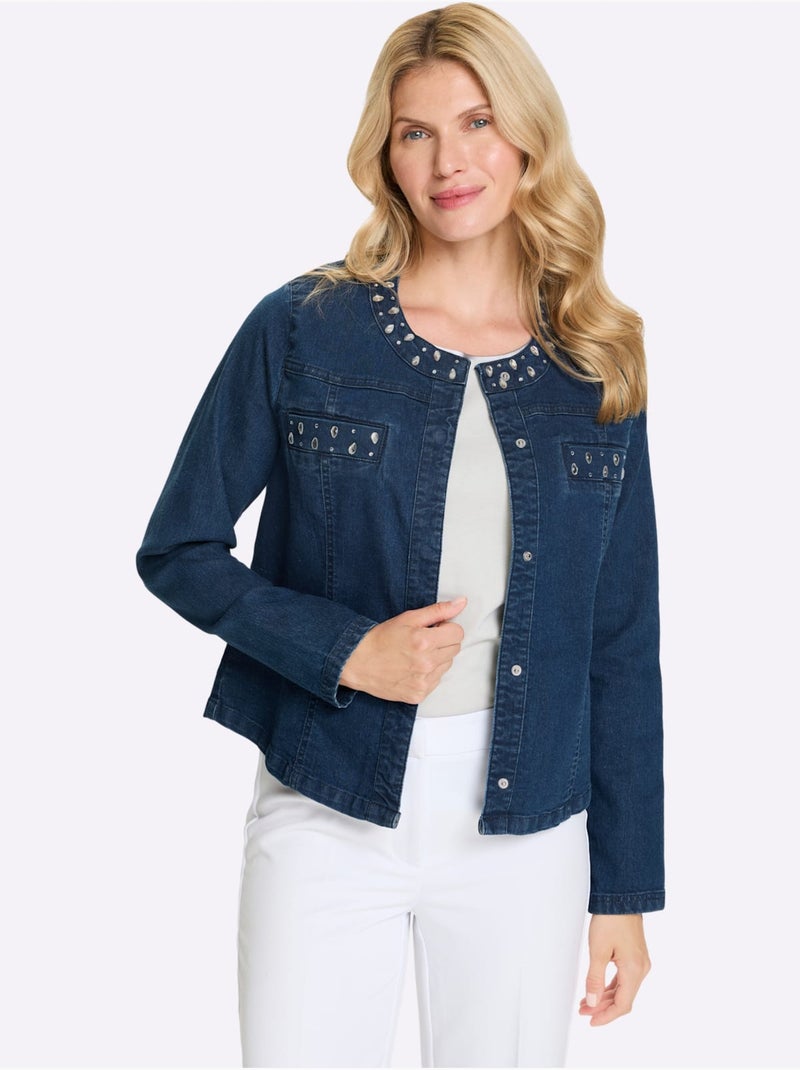 Veste En Jean Denim Doux - Taille Standard - Moda Vilona Bleu jean - Kiabi