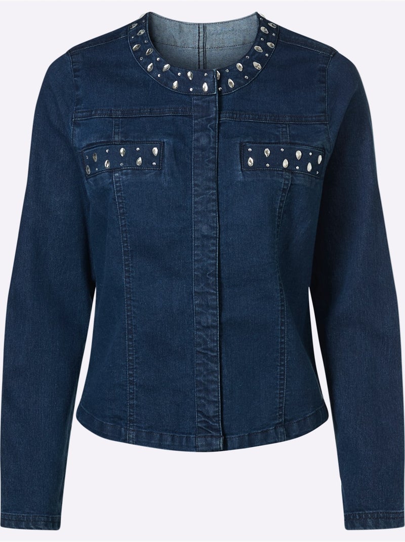 Veste En Jean Denim Doux - Taille Standard - Moda Vilona Bleu jean - Kiabi