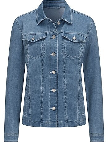 Veste En Jean Denim Doux - Taille Standard - Moda Vilona