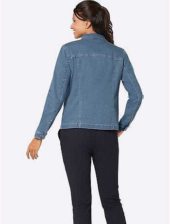 Veste en jean avec col chemise et manches longues - Taille standard - Moda Vilona