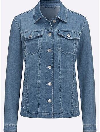 Veste en jean avec col chemise et manches longues - Taille standard - Moda Vilona