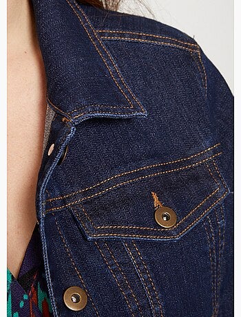 Veste en jean droite boutonnée - Afibel