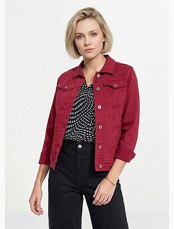 Veste en jean droite boutonnée - Afibel