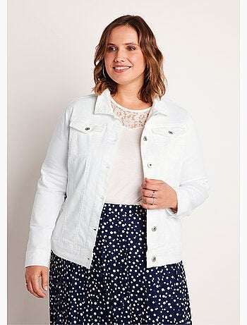 Veste en jean droite boutonnée