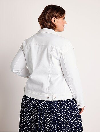 Veste en jean droite boutonnée