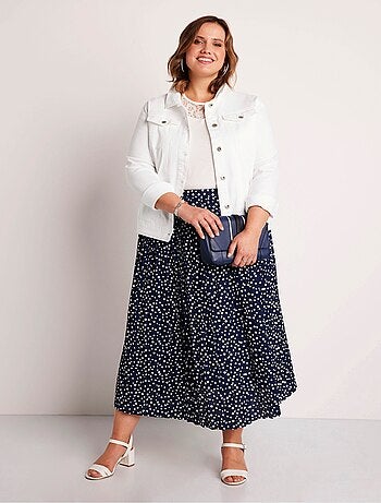 Veste en jean droite boutonnée