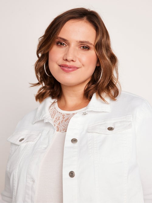 Veste en jean droite boutonnée - Kiabi