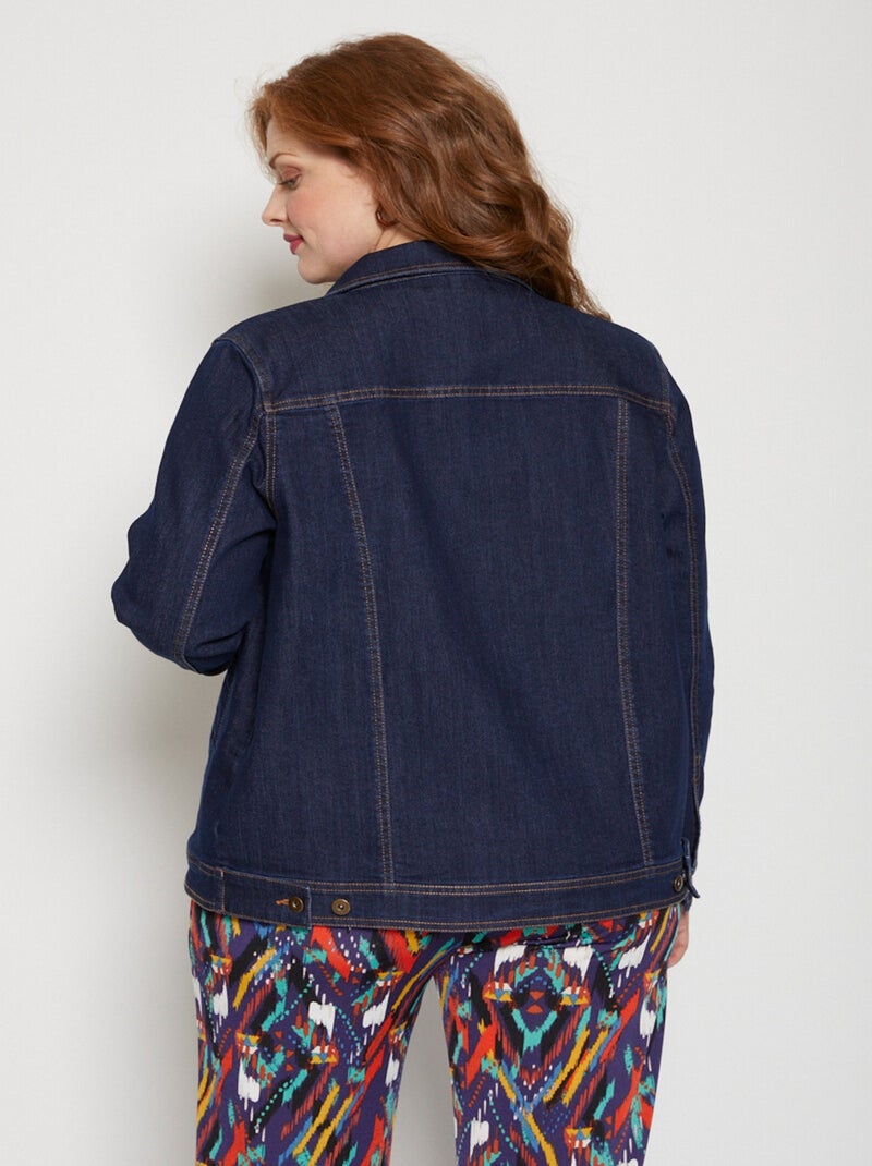 Veste en jean droite boutonnée Bleu - Kiabi