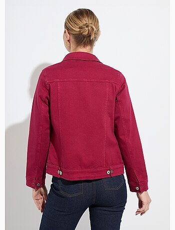 Veste en jean droite boutonnée