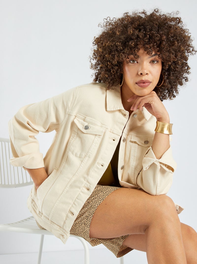 Veste en jean Ecru - Kiabi