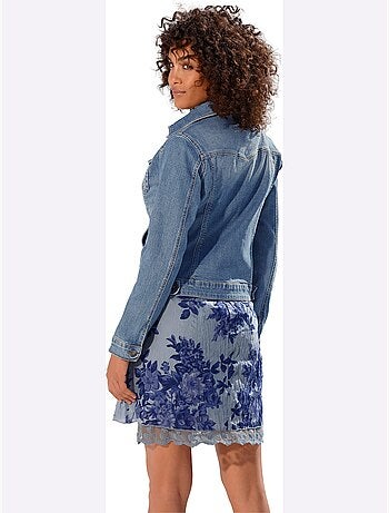 Veste En Jean Effet Délavé Et Usé - Taille Standard - Helline