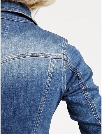 Veste En Jean Effet Délavé Et Usé - Taille Standard - Helline