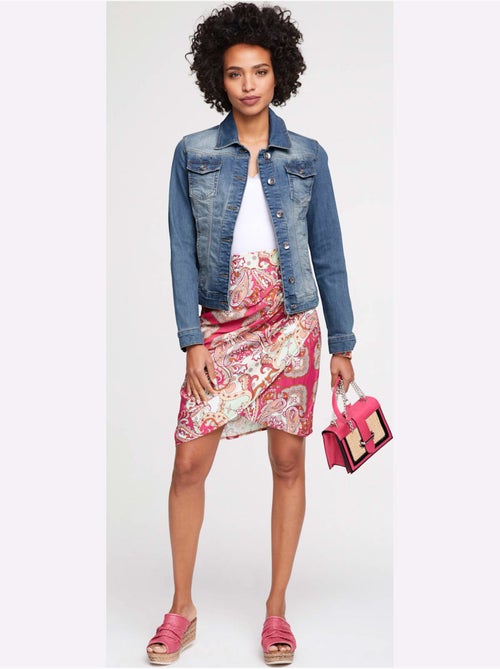 Veste En Jean Effet Délavé Et Usé - Taille Standard - helline - Kiabi